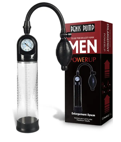 MANUAL PENIS PUMP WITH GAUGE - ENLARGEMENT SYSTEM SQUEEZE